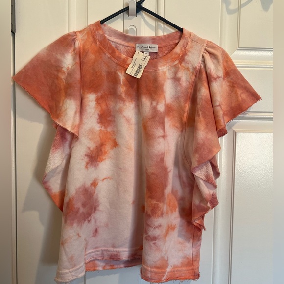 Michael Stars NWT Ariana Ruffle Tie Dye Top - Picture 3 of 4